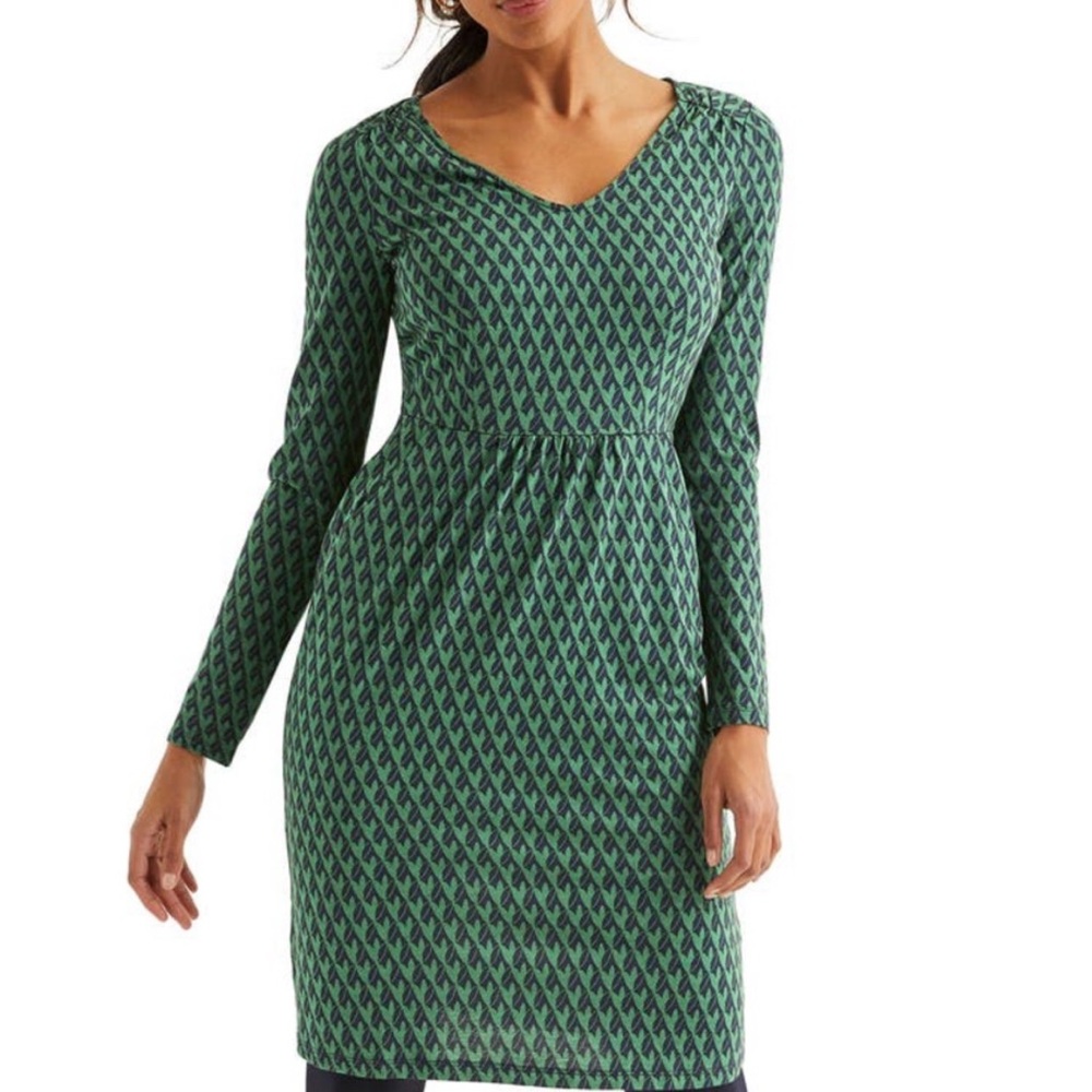 Boden Geometric Long Sleeve Dress